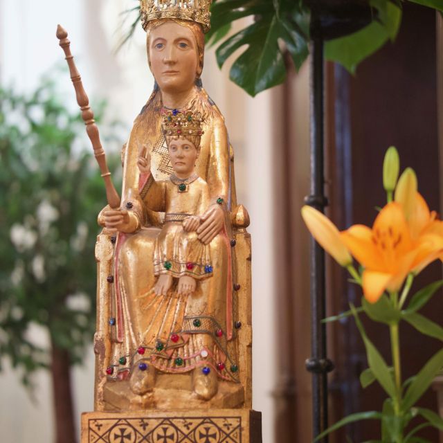 Maria, Zetel van de Wijsheid, die wordt vereerd in het heiligdom van Villers-Notre-Dame, België